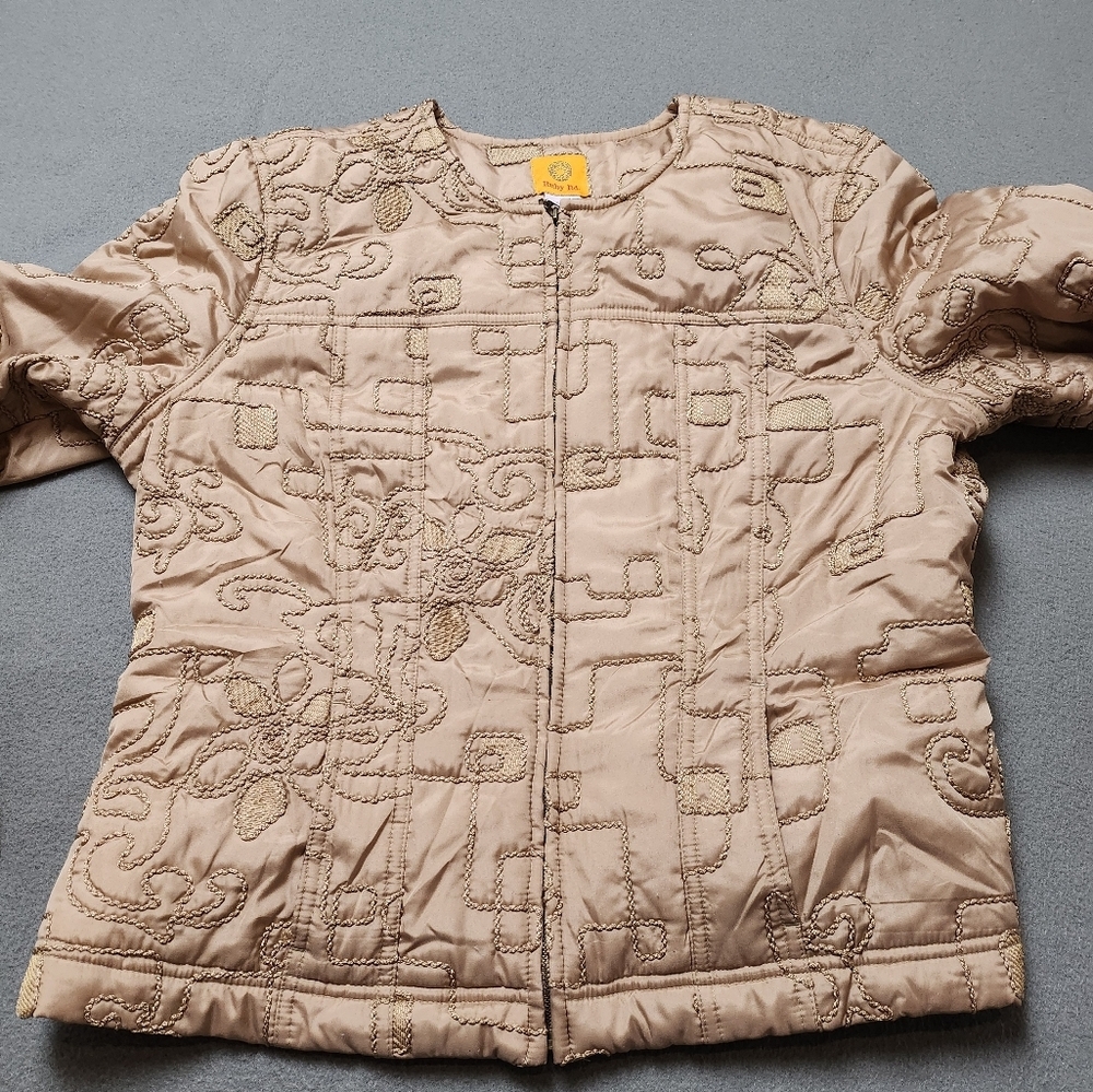 Vintage Ruby Rd. Embroidered Zip Puff Jacket
